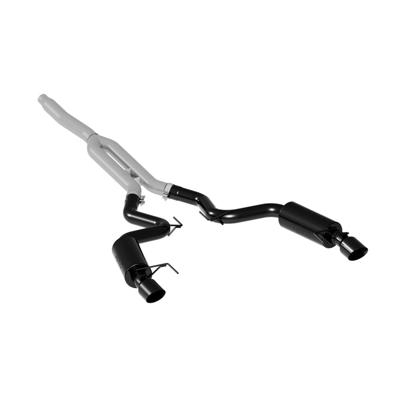 MBRP Ford Mustang EcoBoost 2.3L Black 3in Cat Back Dual Split Rear Exit (Street Version)