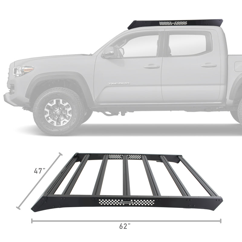 Go Rhino Toyota Tacoma DC Ceros Low Profile Roof Rack - Tex. Blk