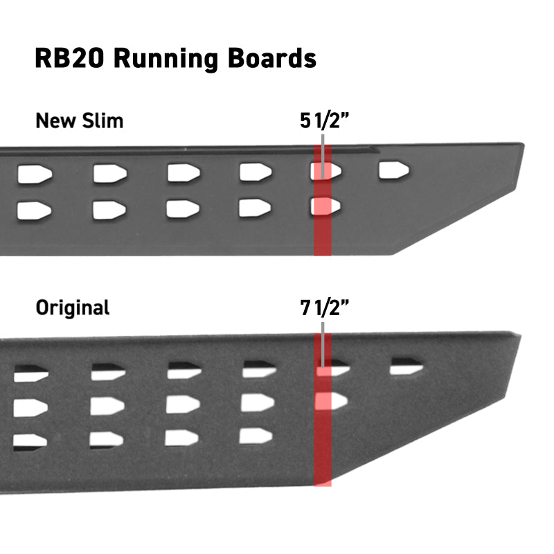 Go Rhino RB20 Slim Running Boards - Universal 87in. - Tex. Blk