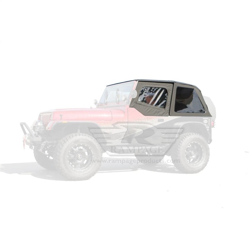 Rampage Jeep Wrangler(YJ) Frameless Soft Top Kit - Black Diamond