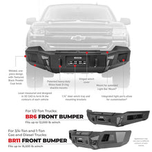 Load image into Gallery viewer, Go Rhino Chevrolet Silverado 2500HD/3500HD BR11 Front Bumper Replacement - Tex. Black