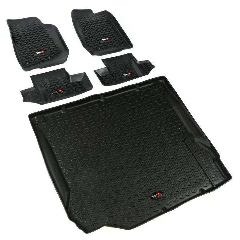 Rugged Ridge Floor Liner Front/Rear/Cargo Black Jeep Wrangler JK 2 Dr