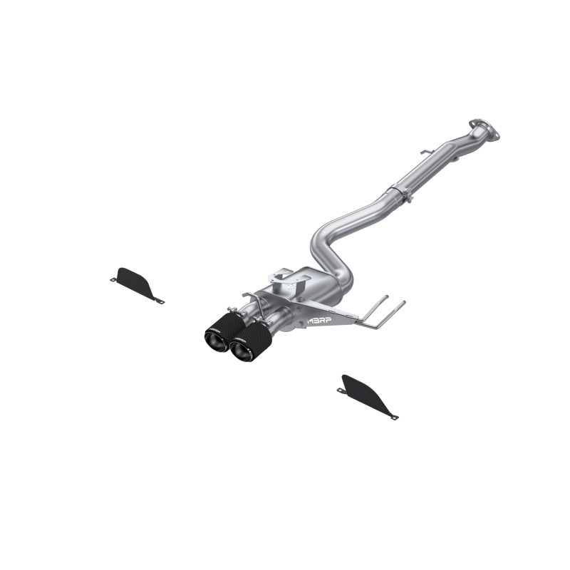MBRP Toyota Corolla GR 1.6L T304 SS 3in Cat-Back Dual Center Rear w/ Carbon Fiber Tips