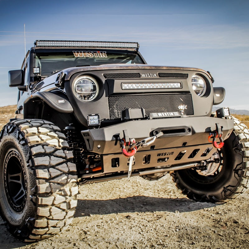 Westin 18+ Jeep Wrangler JL / 20-22 Gladiator WJ2 Stubby Front Bumper - Tex. Blk
