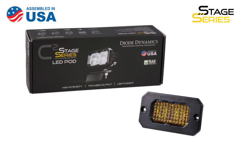 Diode Dynamics Stage Series 2in LED Pod Pro - Yellow Combo Flush ABL (Single)