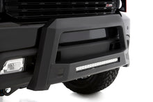 Load image into Gallery viewer, Lund Revolution Bull Bar in black with integrated lights on a GMC truck