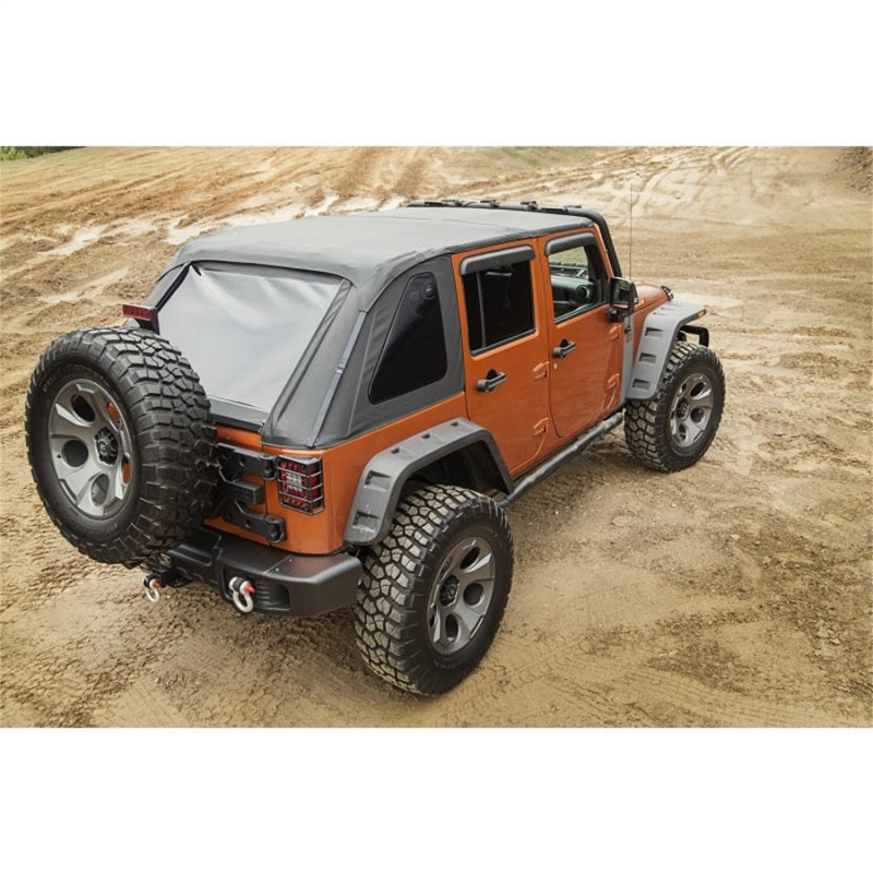 Rugged Ridge Bowless Soft Top Black Diamond 4-Door Jeep Wrangler JK