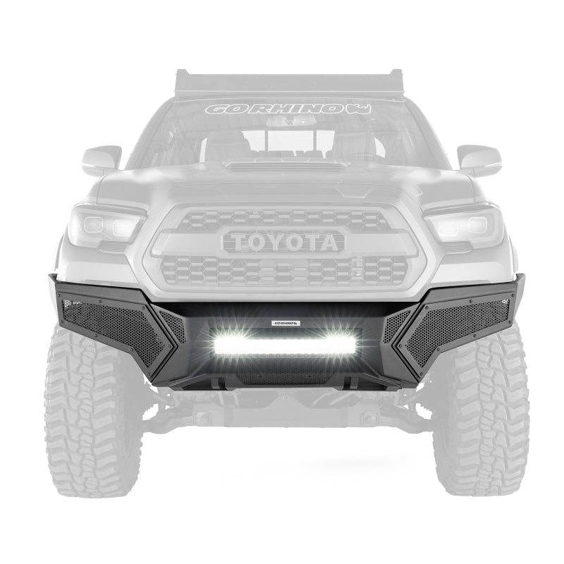 Go Rhino Tacoma Element Front Bumper w/ Power Actuated Hide-away Light Bar Mount Tex Black