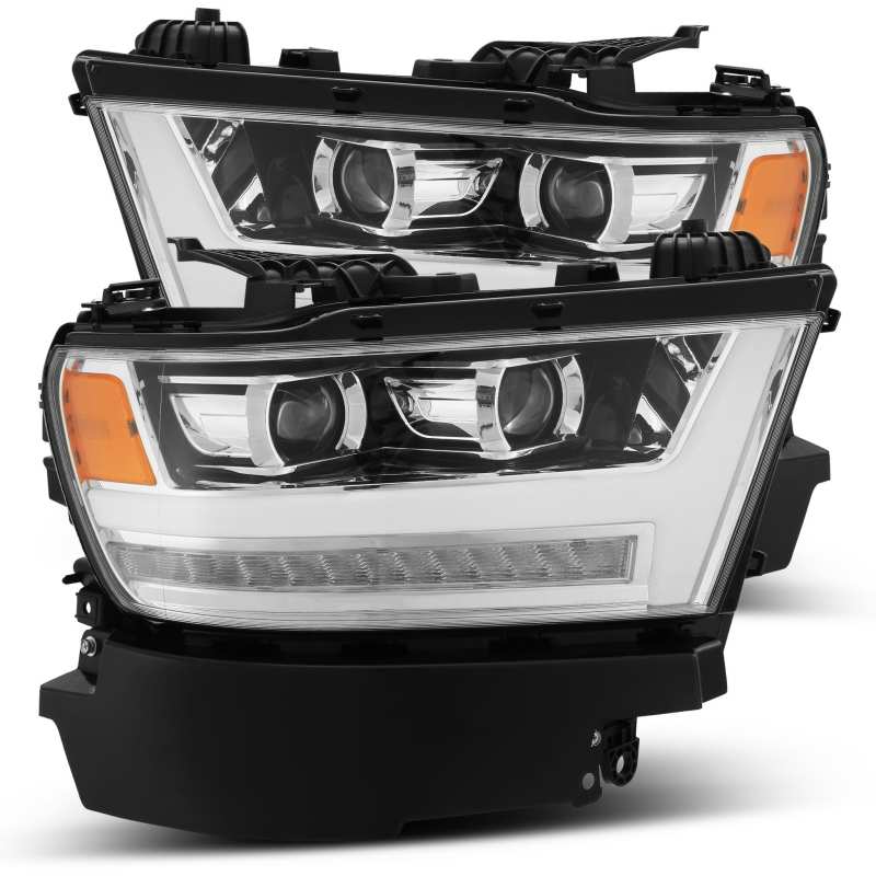 AlphaRex 19+ Ram 1500HD PRO-Series Proj Headlight Plnk Styl Chrm w/Activ Light/Seq Signal/Plnk DRL