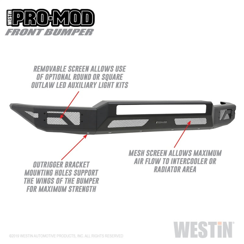 Westin 14+ Toyota Tundra Pro-Mod Front Bumper - Tex. Blk
