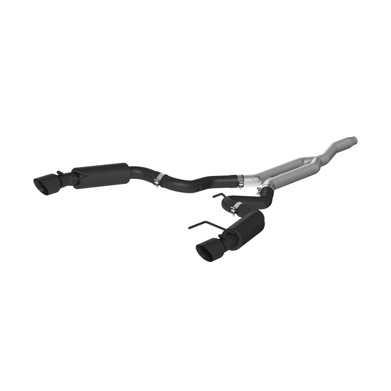 MBRP Ford Mustang EcoBoost 2.3L Black 3in Cat Back Dual Split Rear Exit (Race Version)