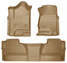 Load image into Gallery viewer, Husky Liners 14 Chevrolet Silverado/GMC Sierra WeatherBeater Tan Front &amp; 2nd Seat Floor Liners