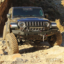 Load image into Gallery viewer, Westin 18+ Jeep Wrangler JL WJ2 Full Width Front Bumper w/Bull Bar Textured Black