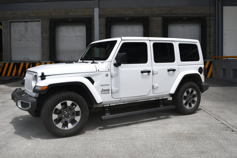 Go Rhino Jeep Wrangler 4dr E-BOARD E1 Electric Running Board Kit (Drilling Req.) - Tex. Blk