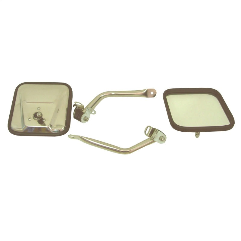Rugged Ridge Jeep Wrangler TJ Stainless Steel CJ-Style Side Mirror Kit