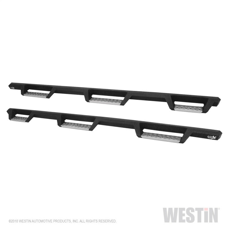 Westin 14+ Chevrolet Silverado 1500 DC 6.5ft Bed HDX Stainless Drop W2W Nerf Step Bars - Tex. Blk