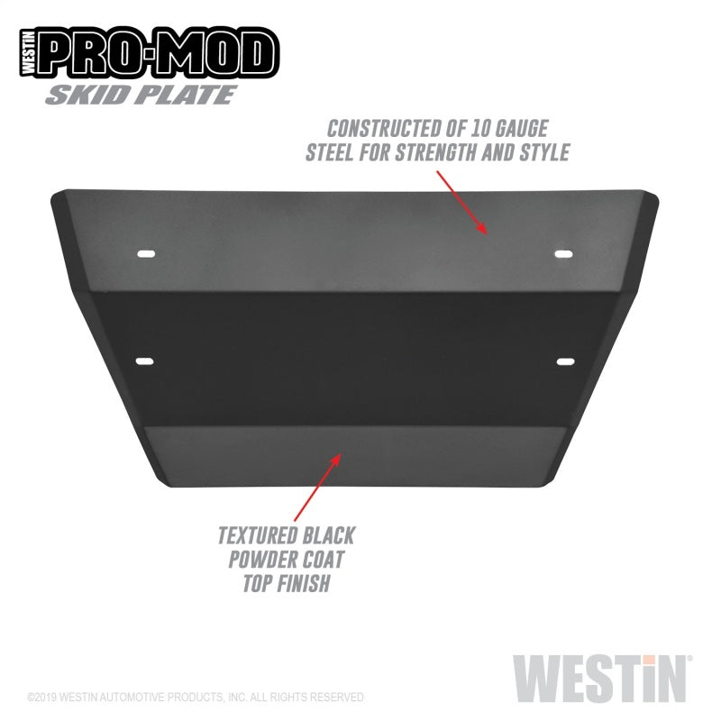 Westin 19+ Chevrolet Silverado 1500 Outlaw/Pro-Mod Skid Plate - Tex. Blk