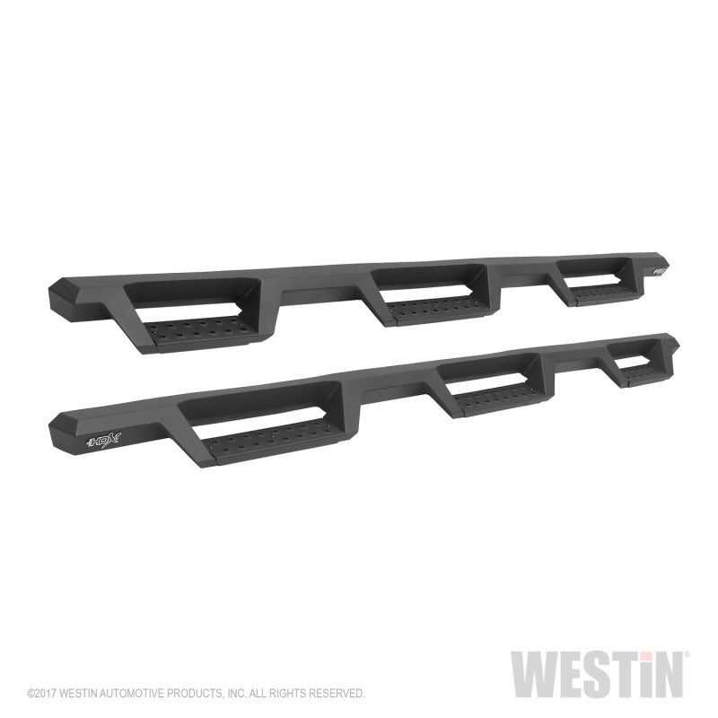 Westin 14+ Chevrolet Silverado 1500 DC 6.5ft Bed HDX Drop W2W Nerf Step Bars - Tex. Blk