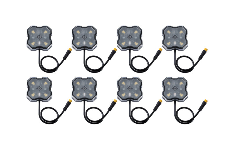 Diode Dynamics Stage Series Single Color LED Rock Light - Green M8 (8-pack)
