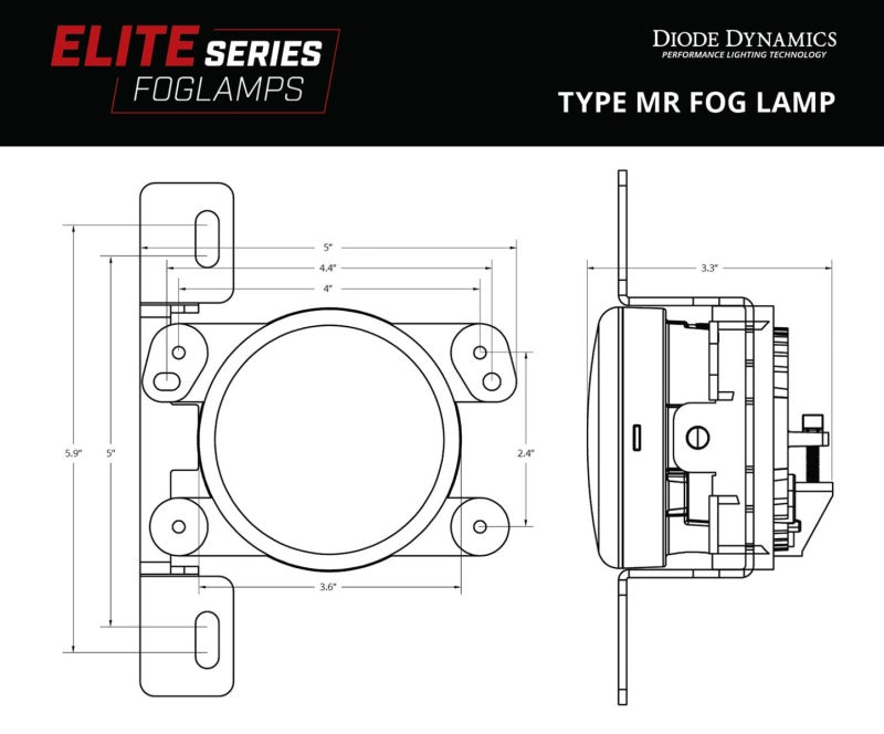 Diode Dynamics Elite Series Type MR Fog Lamps - Yellow (Pair)