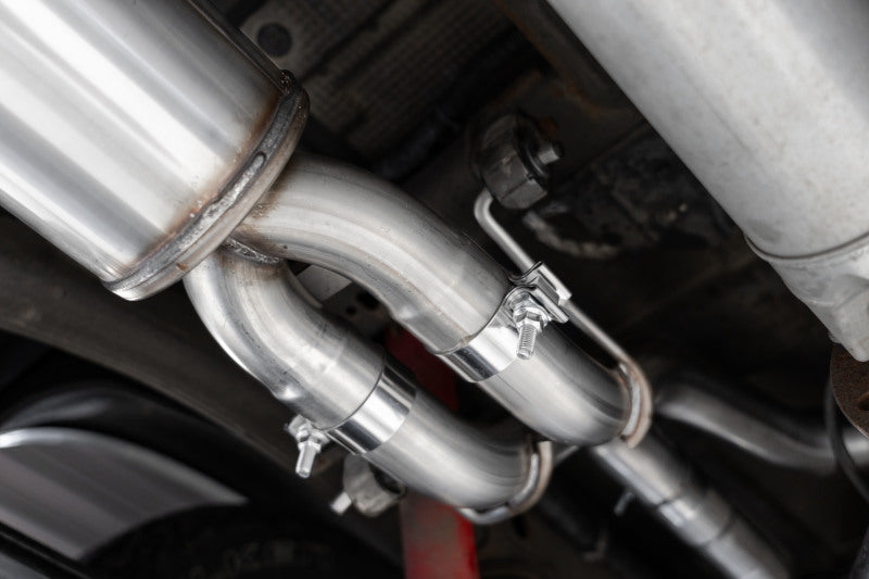 MBRP Chevy Silverado 1500 6.2L 2.5in Dual Split Rear Cat Back w/ Quad Carbon Fiber Tips- T304