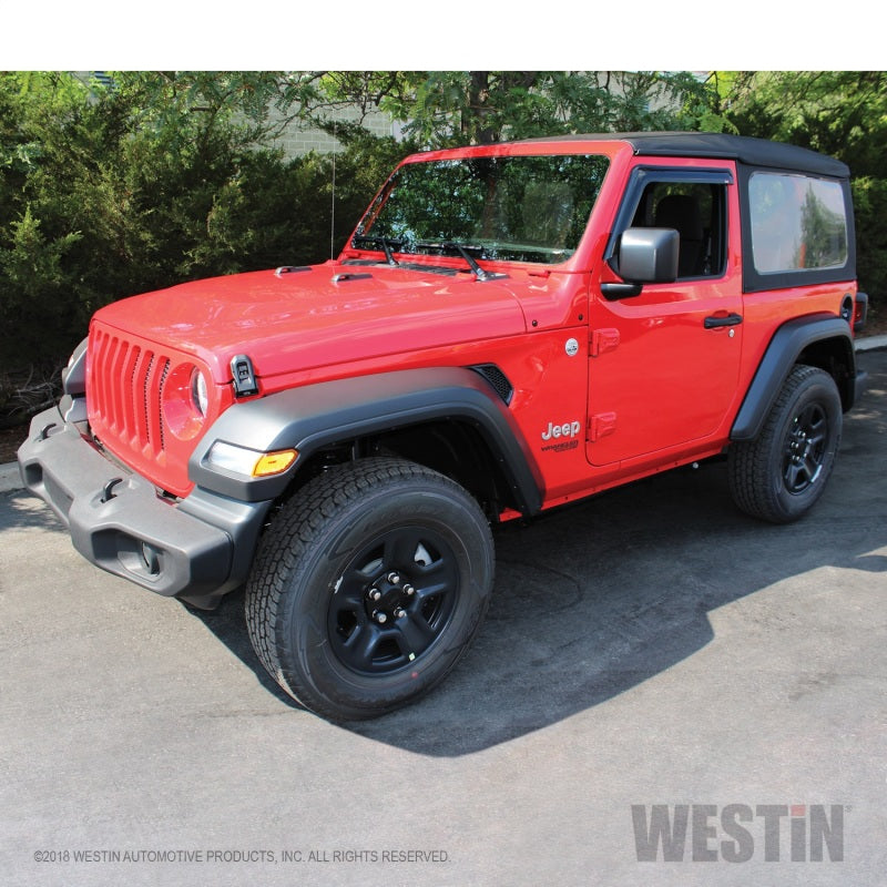 Westin Jeep Wrangler JL Wade Slim Wind Deflector 2pc - Smoke