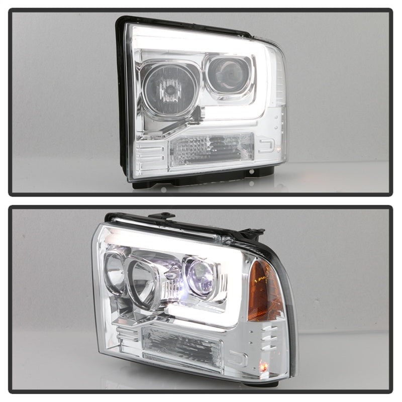 Spyder Platinum Ford F250/350/450 05-07 High-Power LED Module Proj. Headlights-Chrome (PRO-YD-FS05V2