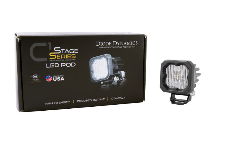 Diode Dynamics Stage Series C1 LED Pod - White SAE Fog Standard WBL Each