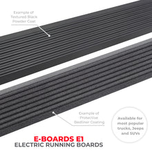 Load image into Gallery viewer, Go Rhino 18-23 Jeep Wrangler 4dr E-BOARD E1 Electric Running Board Kit - Bedliner Coating