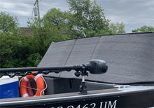 Load image into Gallery viewer, Truxedo Boat Windshield Protector installed on a boat with a life preserver