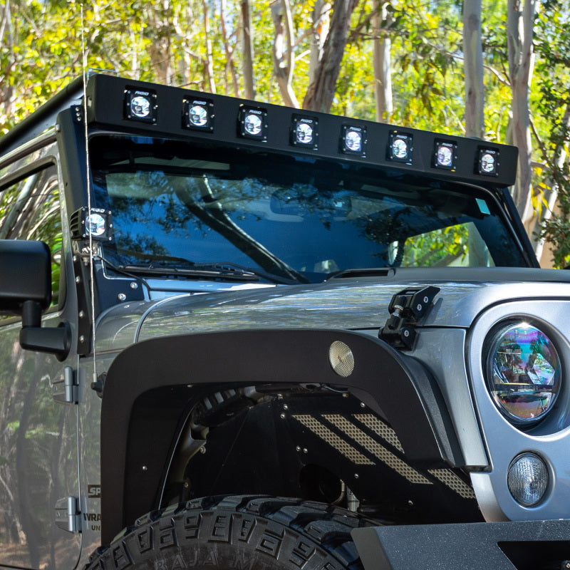 Go Rhino Jeep Wrangler JK WLF Windshield Light Mount Frame - Eight Cube Lights