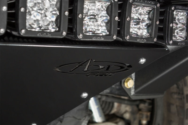 Close-up view of the ADD PRO front bumper on a Ford F-150 Raptor