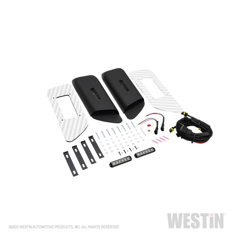 Westin 18+ Jeep Wrangler JL 2dr LED Hood Scoops - Textured Black