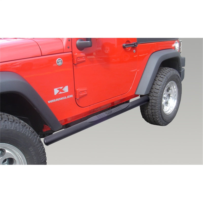 Rugged Ridge 4 1/4-In Oval Side Step Black Jeep Wrangler JK
