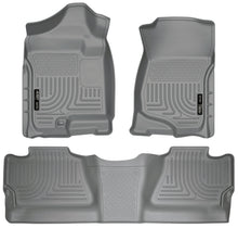 Load image into Gallery viewer, Husky Liners 07-12 Chevy Silverado/GMC Sierra Crew Cab WeatherBeater Combo Gray Floor Liners