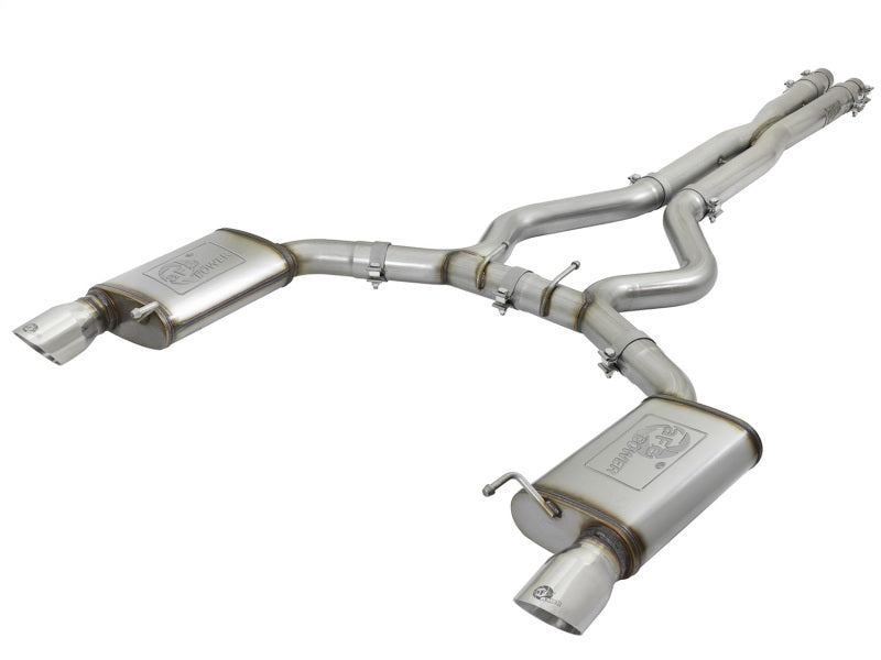 aFe MACHForce XP 3in 304 SS Cat-Back Exhausts w/ Polished Tips 15-17 Ford Mustang GT V8-5.0L/V6-3.7L