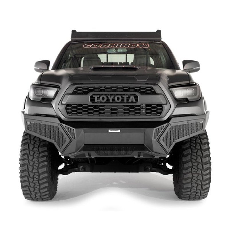 Go Rhino Tacoma Element Front Bumper w/ Power Actuated Hide-away Light Bar Mount Tex Black