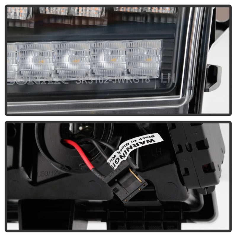 Spyder Jeep Wrangler 2018-2019 (Halogen Model Only) LED Front Bumper Lights - Seq. Signal - Black