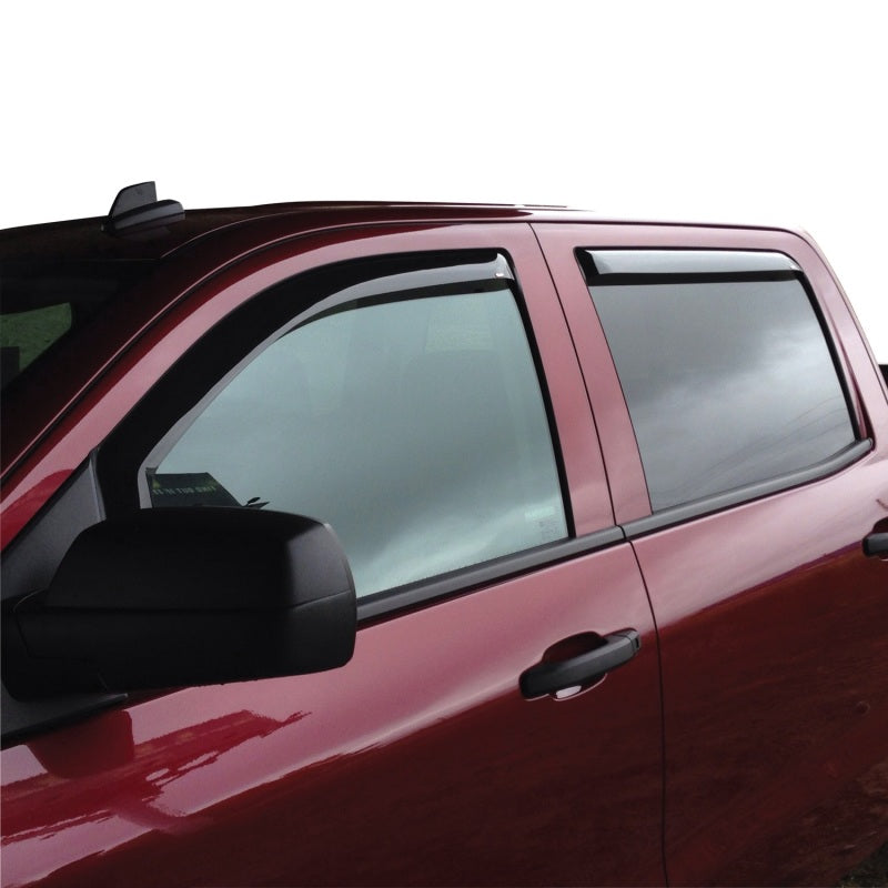 Westin 2014+ Chevy Silverado 1500 Crew Cab Wade In-Channel Wind Deflector 4pc - Smoke