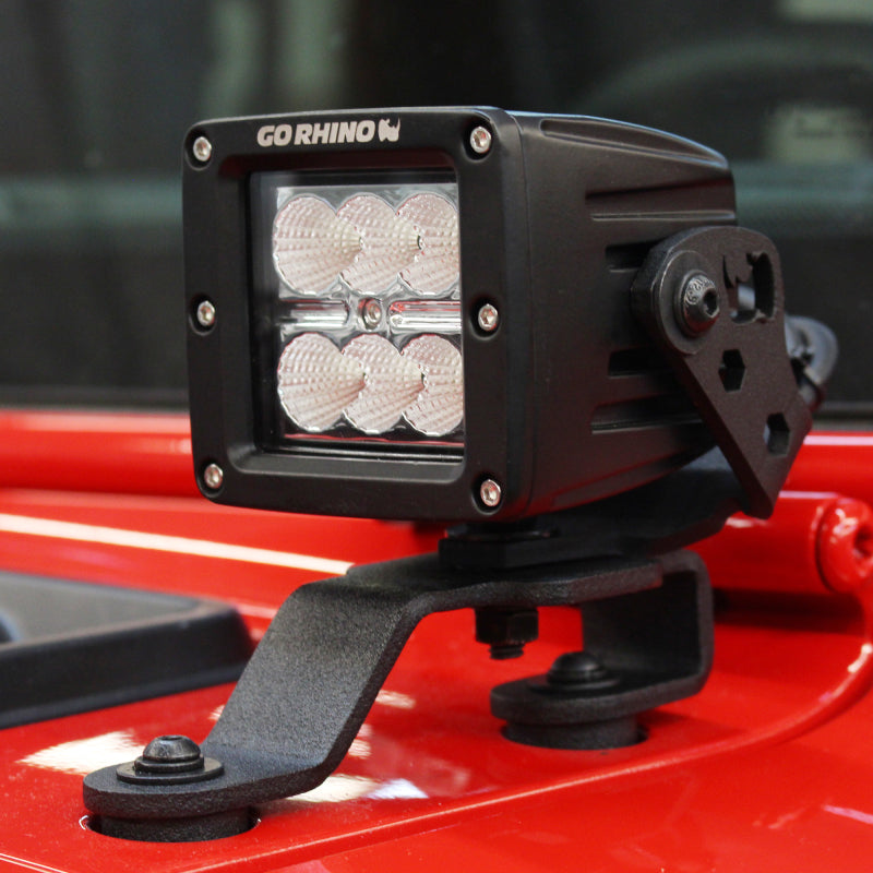 Go Rhino Jeep Wrangler JL/JLU/Gladiator JT Light Mount - 3in Cube