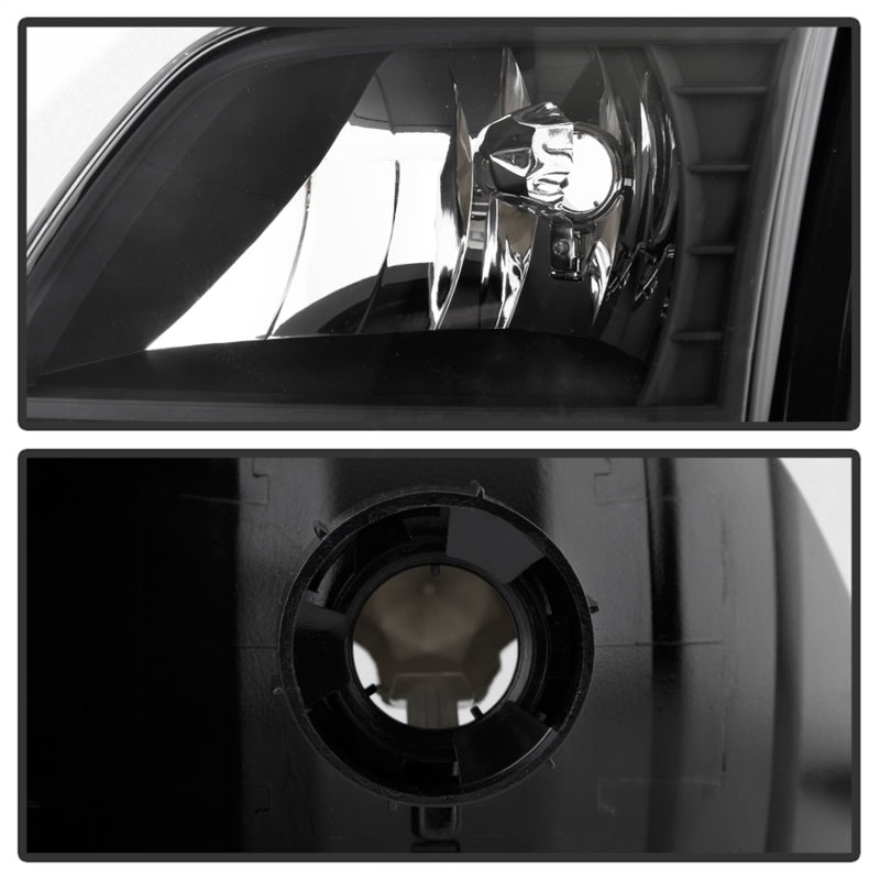 Xtune Ford F150 97-03 Crystal Headlights w/ Clear LED Corners Black HD-ON-FF15097-LED-SET-BK