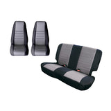 Rugged Ridge Seat Cover Kit Black/Gray Jeep CJ/YJ