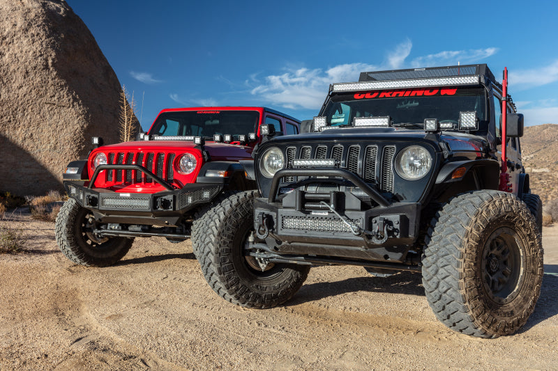 Go Rhino Jeep Wrangler JL/JLU/JK/JKU/Gladiator JT Rockline Front Stubby Bumper w/ Overrider