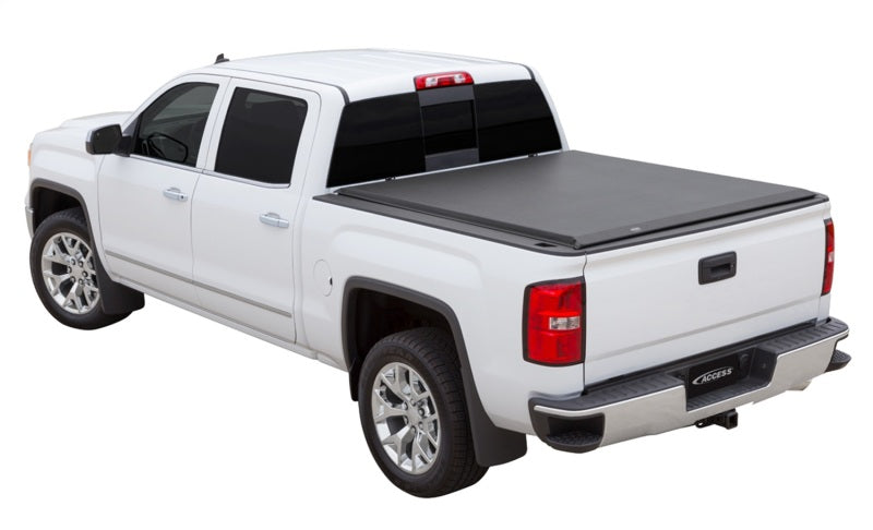 White Chevrolet truck fitted with the Access Limited roll-up bed cover