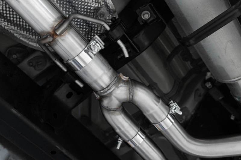 MBRP Toyota Tundra 3.5L Dual Cat-back 4in Single Side Exit Rolled Tip - Aluminized Steel