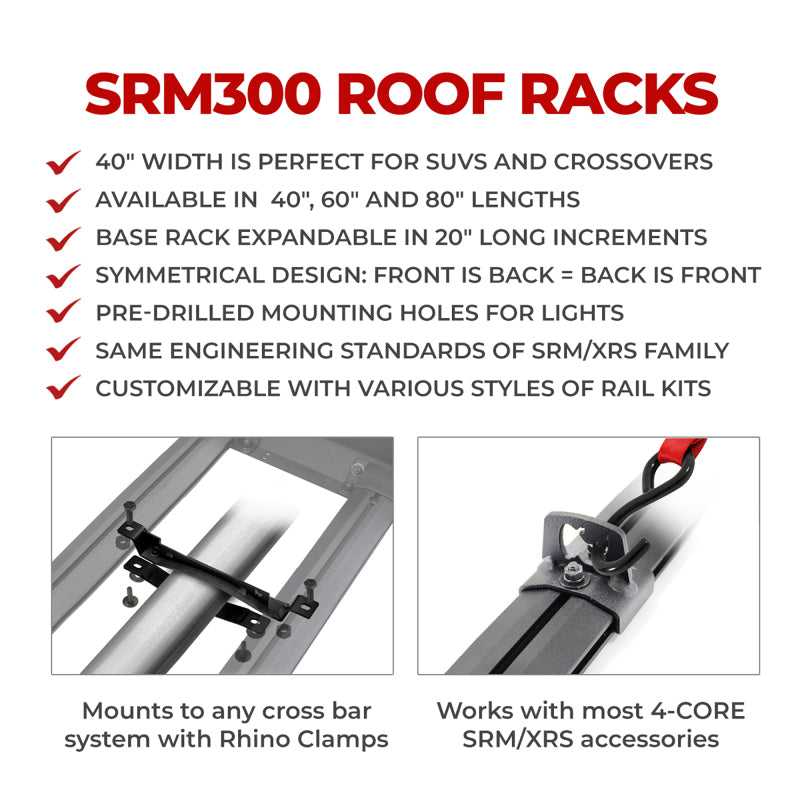 Go Rhino SRM300 Tri-Rail Kit (For 80x40in. Rack) - Tex. Blk (Rails ONLY - Req. Platform)