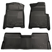 Load image into Gallery viewer, Husky Liners 09-12 Ford F-150 Super Crew Cab WeatherBeater Combo Black Floor Liners
