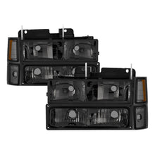 Load image into Gallery viewer, Xtune Chevy Suburban 94-98 Headlights w/ Corner &amp; Parking Lights 8pcs Smoked HD-JH-CCK88-AM-SM-SET