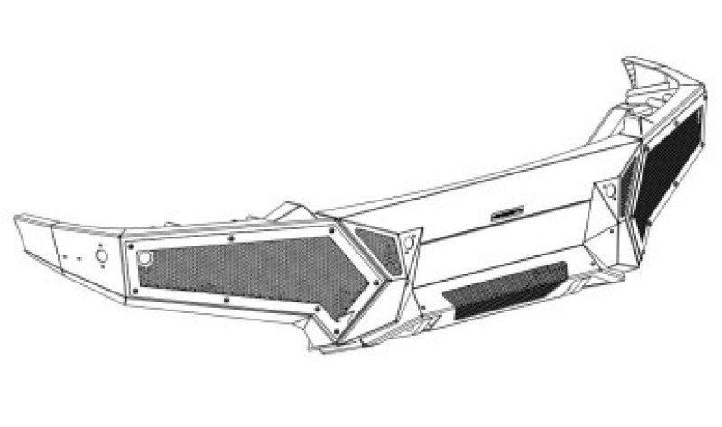 Go Rhino Ram 1500 (Excl. Rebel/Warlock/TRX) Element FR Bumper w/Fixed Lgt Bar Mount - Tex. Blk