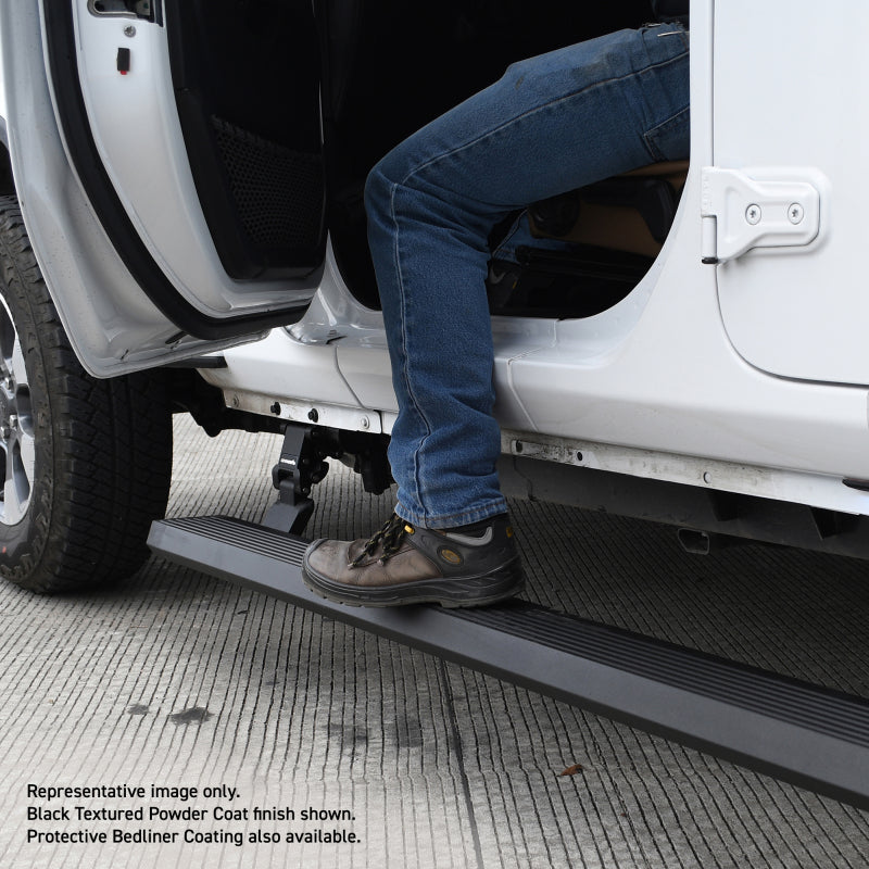 Go Rhino Jeep Gladiator 4dr E-BOARD E1 Electric Running Board Kit - Bedliner Coating